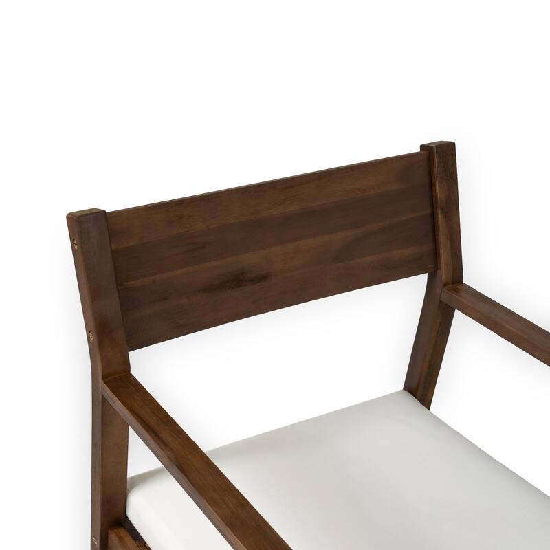 Outdoor Patio Dining Table Set for 6 - Person with Umbrella Hole Acacia Wood and Removable Cushions