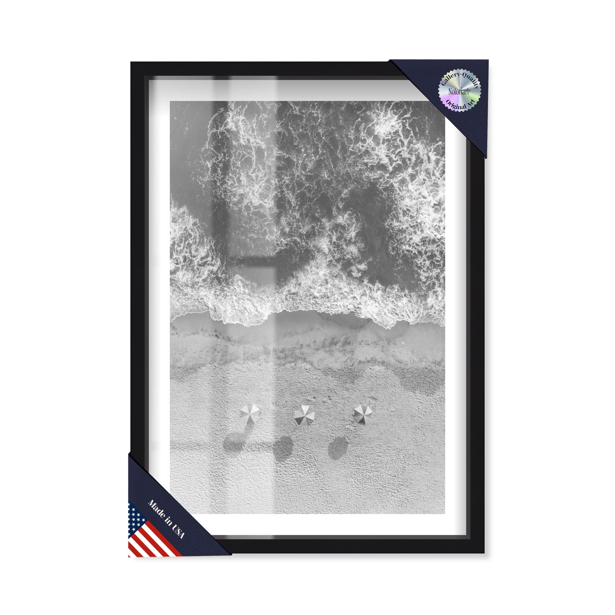 Three Umbrellas Shadowbox Print by Notoriart