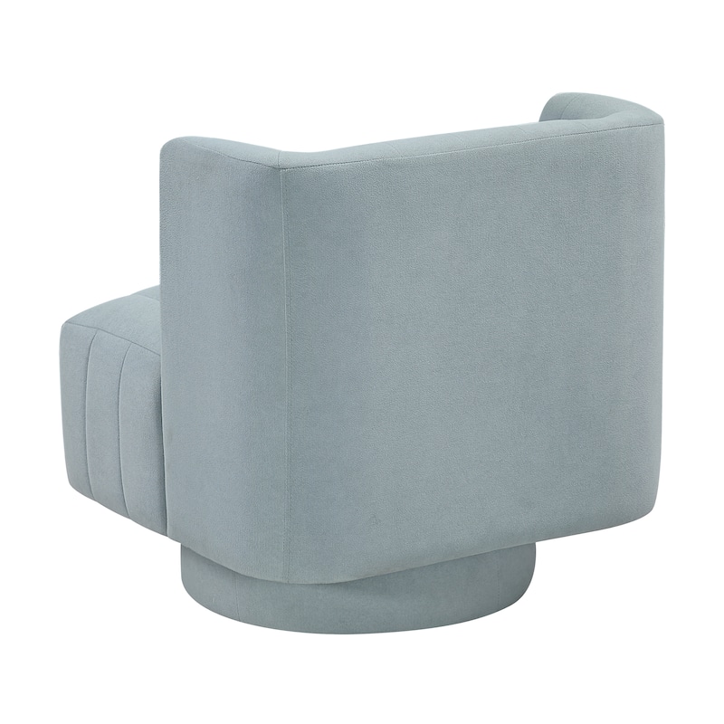 Bay 27.5" Textured Swivel Chair - Channel Tufted Barrel Back