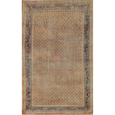 Boteh Botemir Persian Vintage Area Rug Hand-Knotted Wool Carpet - 4'5" x 7'3"