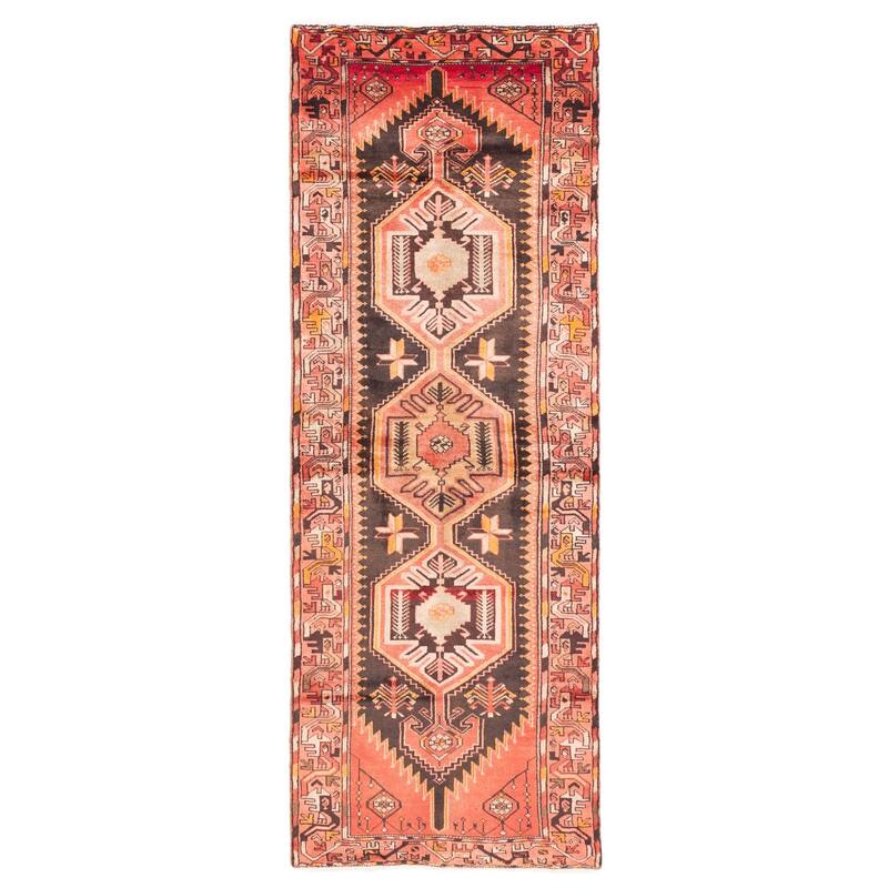 ECARPETGALLERY Hand-knotted Konya Anatolian Black, Red Wool Rug - 3'3 x 9'1