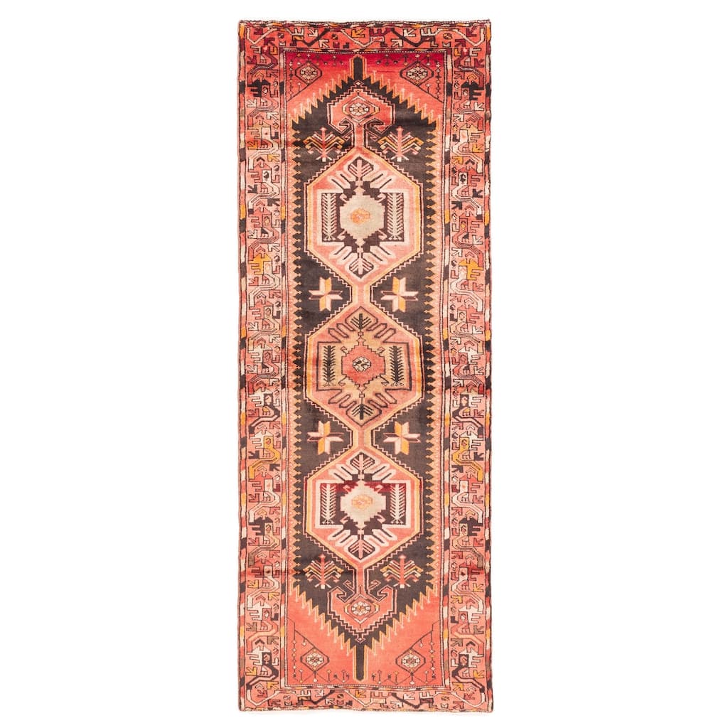 ECARPETGALLERY Hand-knotted Konya Anatolian Black, Red Wool Rug - 3'3 x 9'1