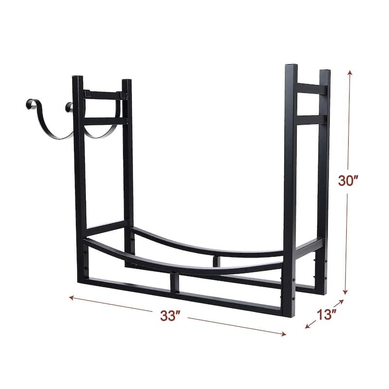 PHI VILLA Heavy Duty Indoor/ Outdoor Firewood Rack with Kindling Holder