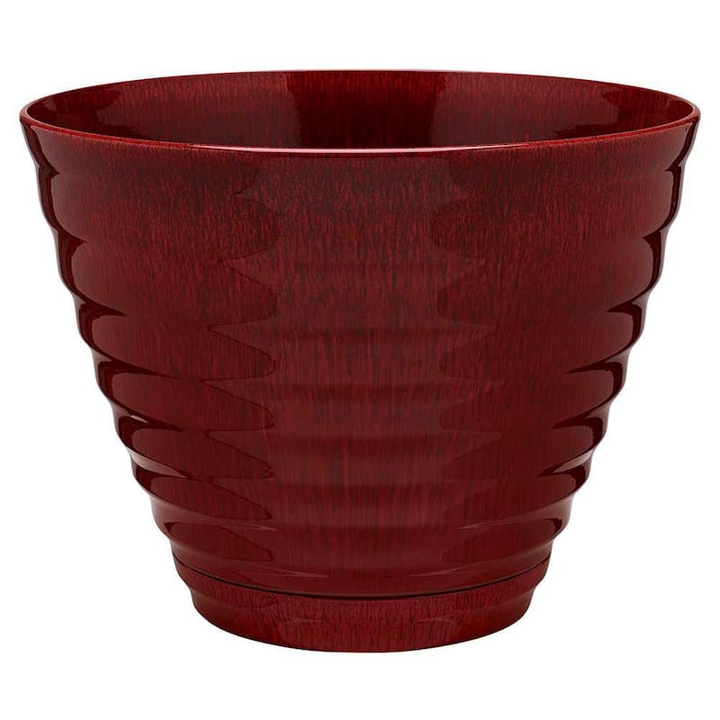 Southern Patio Beehive Planter - 16" Dia. w/ Saucer - Red