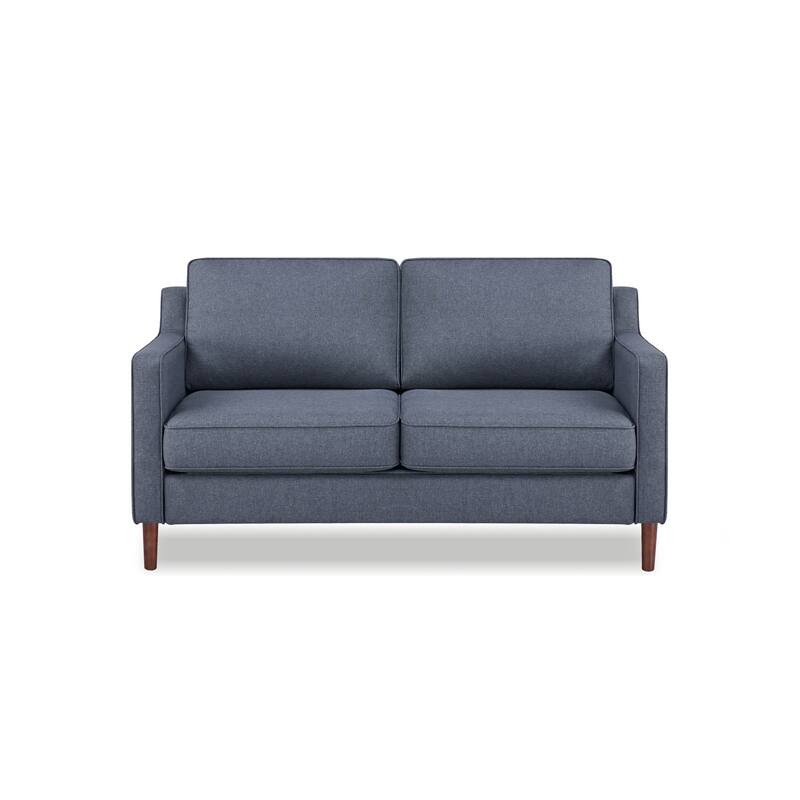 Artdeco Home - Sedona Modern Loveseat Sofa, Faux Linen / Vegan Leather Couch