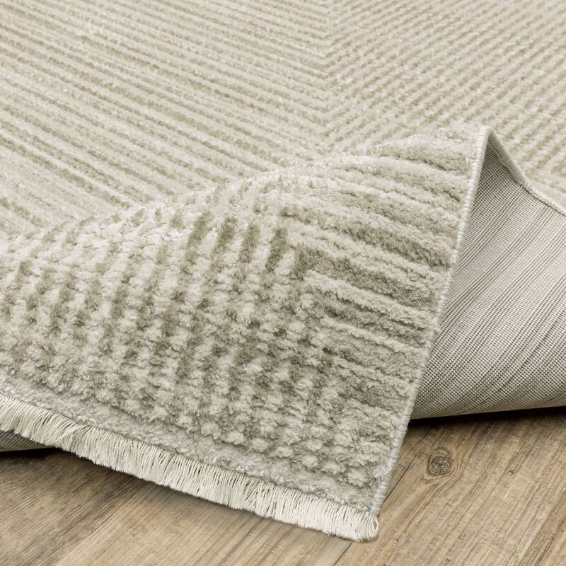 Style Haven Boulevard Power-Loom Recycled P.E.T. Geometric Beige/Ivory Rug