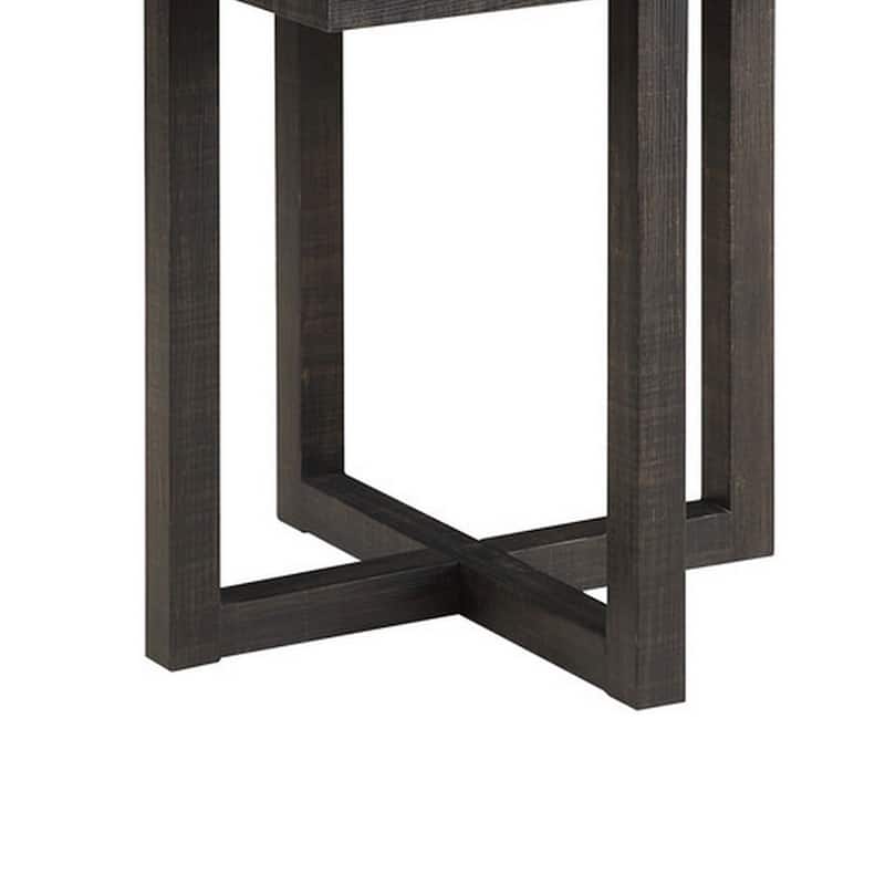 Mizo 5 Piece Coffee Table Set, 4 Nesting Storage Ottomans, Gray Oak Finish