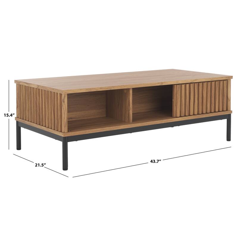 SAFAVIEH Lylia 2-Door Storage Coffee Table - 43.7 in. W x 21.5 in. D x 15.4 in. H