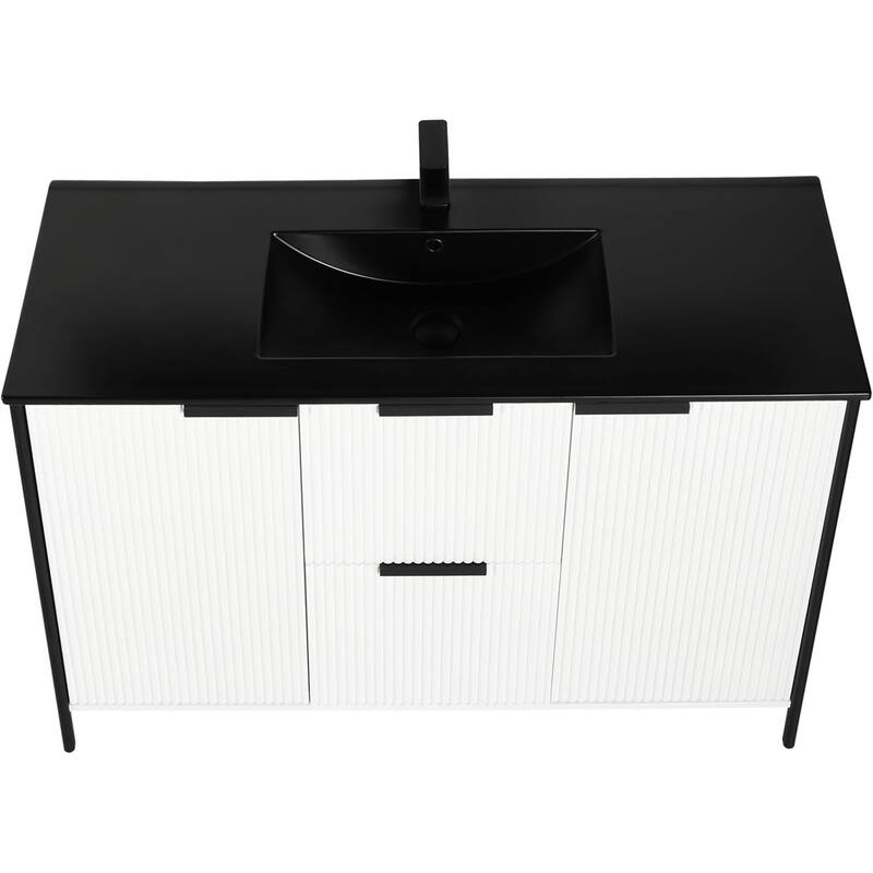 Blossom Annecy 48" Freestanding Bathroom Vanity w/ Black Ceramic Sink