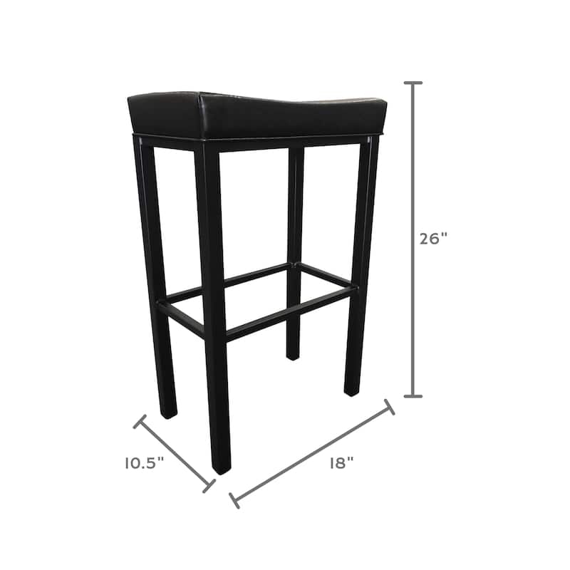 Tempo Furniture Soho Backless Stationary 26" Counterstool/30" Barstool Matte Black Powder Coat Finish by Furnish Theory
