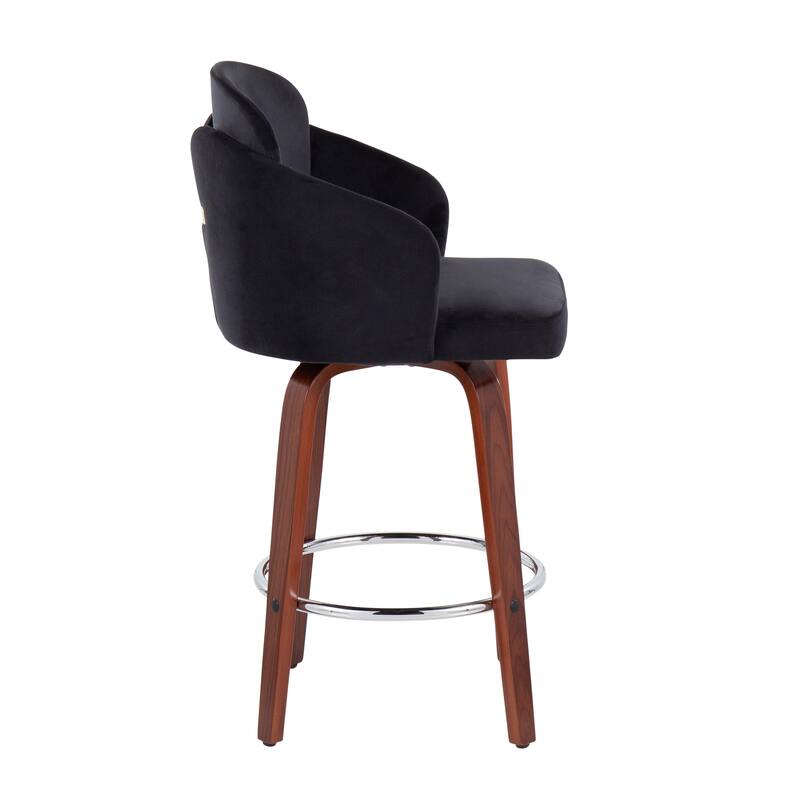Dahlia Counter Stool with Walnut Wood (Set of 2)