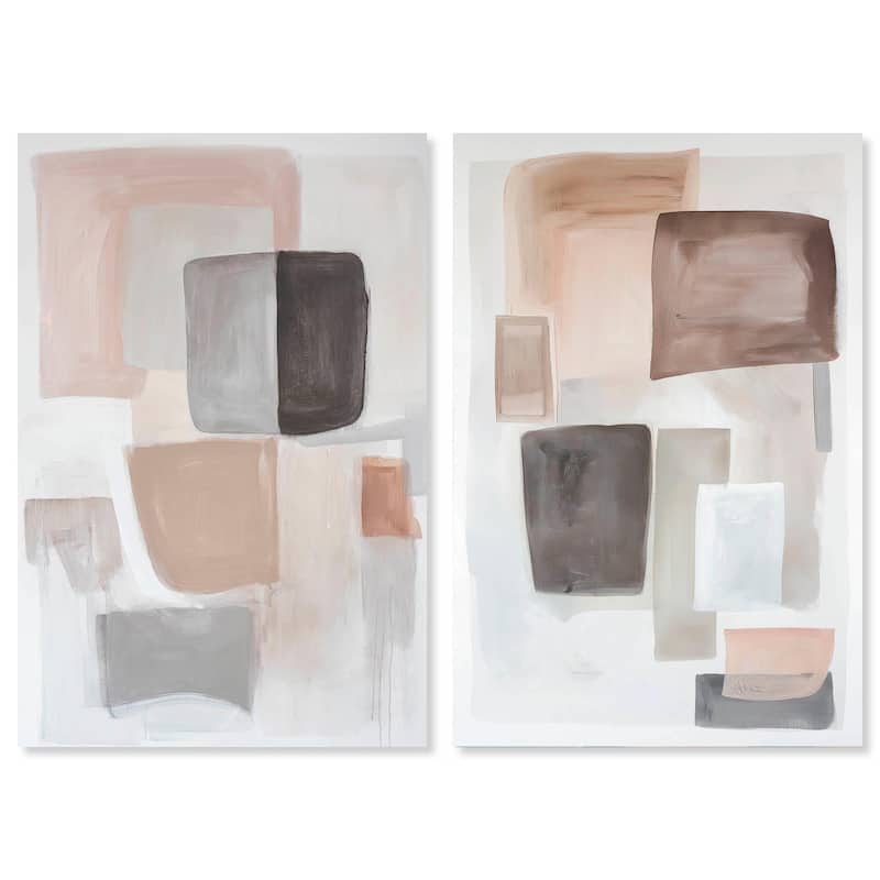 Soft Shapes Set Canvas Set of 2 by Art Remedy, Gallery Wrapped - 16" x 24"