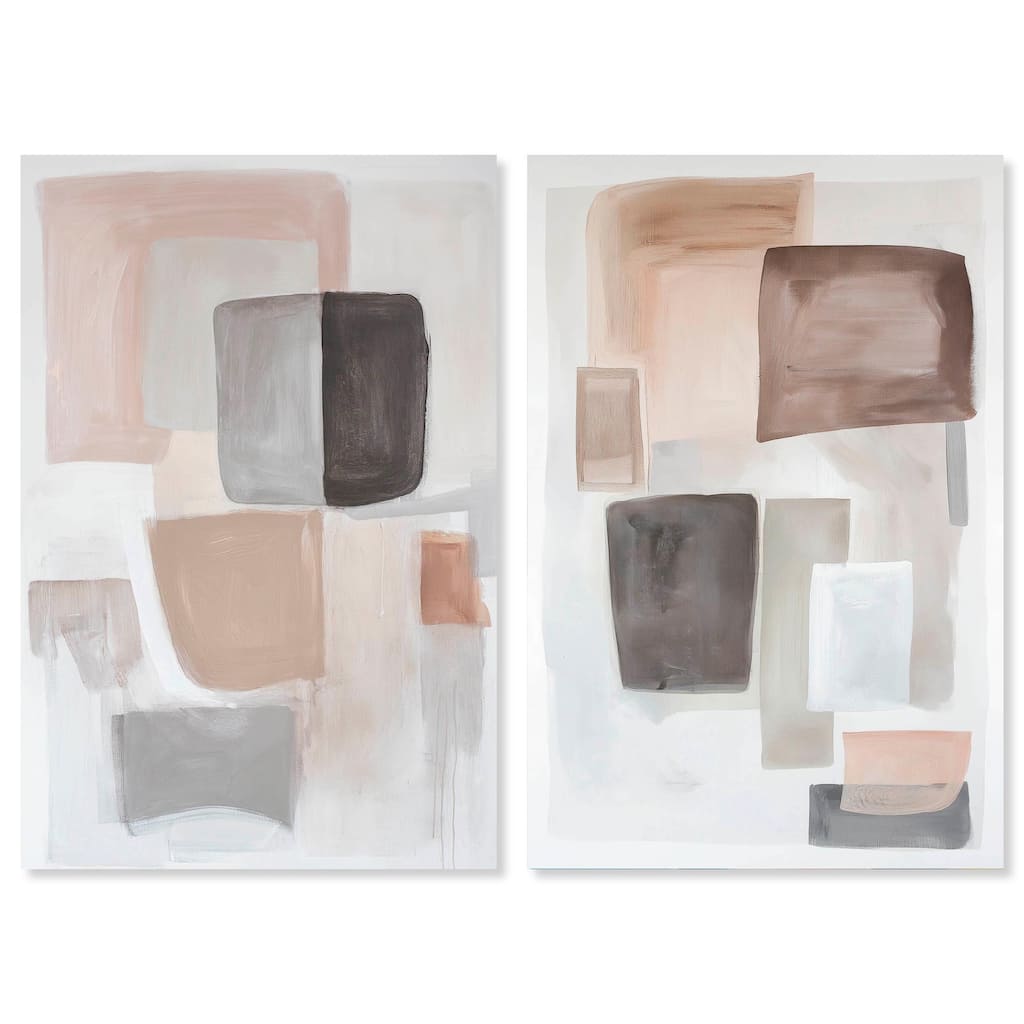 Soft Shapes Set Canvas Set of 2 by Art Remedy, Gallery Wrapped