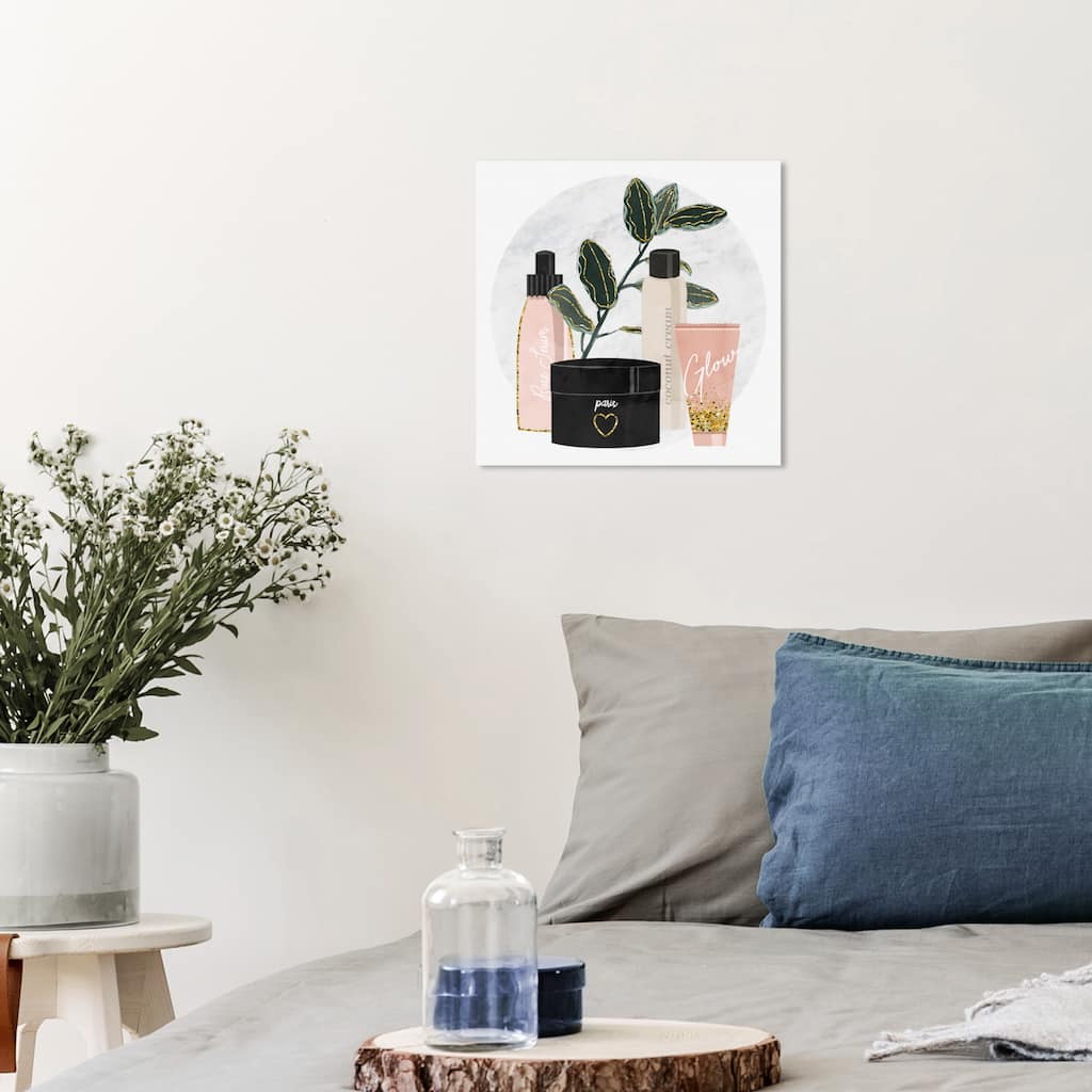 Wynwood Studio Fashion and Glam Skin Care Routine Pink and Light Pink Glam Wall Art Canvas Print