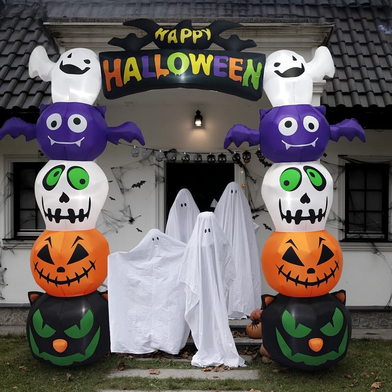 8.2 FT Cute Halloween Inflatables Pumpkin Archway Outdoor Decoration