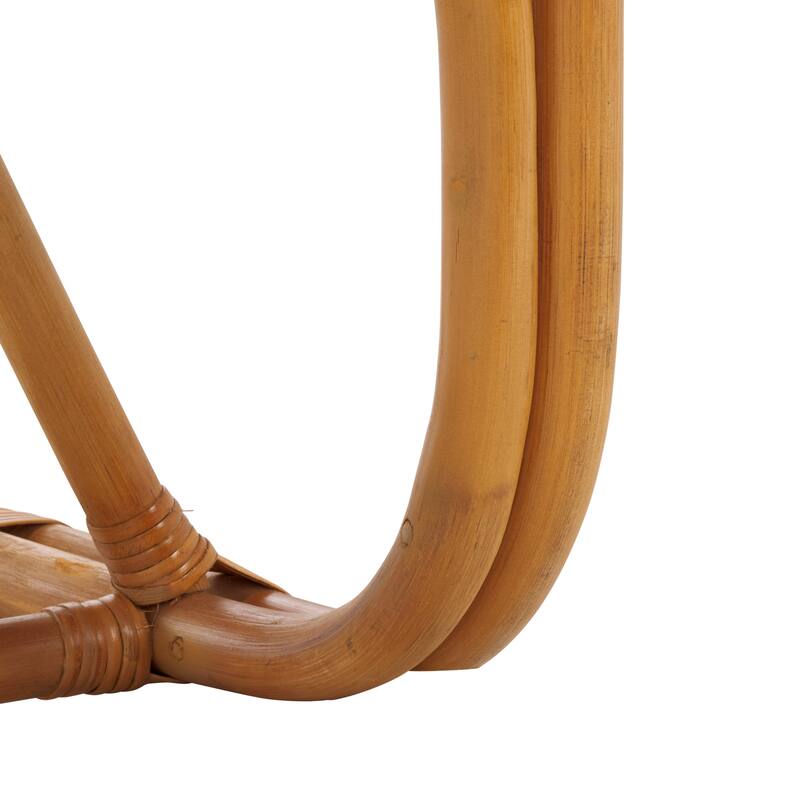 SAFAVIEH Couture Brauner Rattan Pole Accent Chair, Fully Assembled - 26"W x 28"D x 30"H