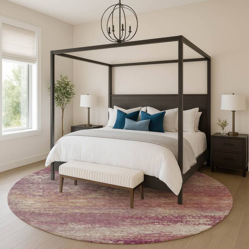 Premium Washable Super Soft Modern Casual Mayfield Rug - Merlot - 8' x 8'