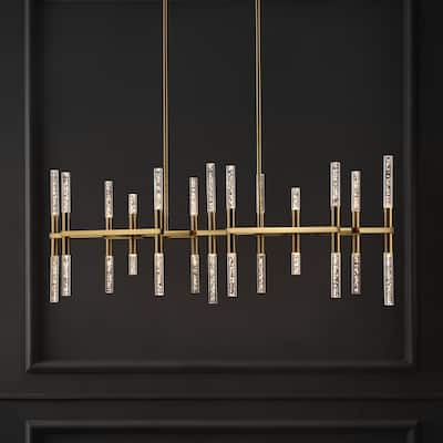 SAFAVIEH Couture Mariet Art Deco Acrylic Tube Chandelier - 50 In. W x 15.5 In. D x 25.5 /49.5 In. H - 48"W x 21"D x 18"H