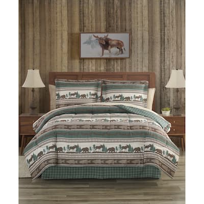 CEDAR COURT Mountainside Tan Ultra Soft Microfiber Reversible Comforter Set