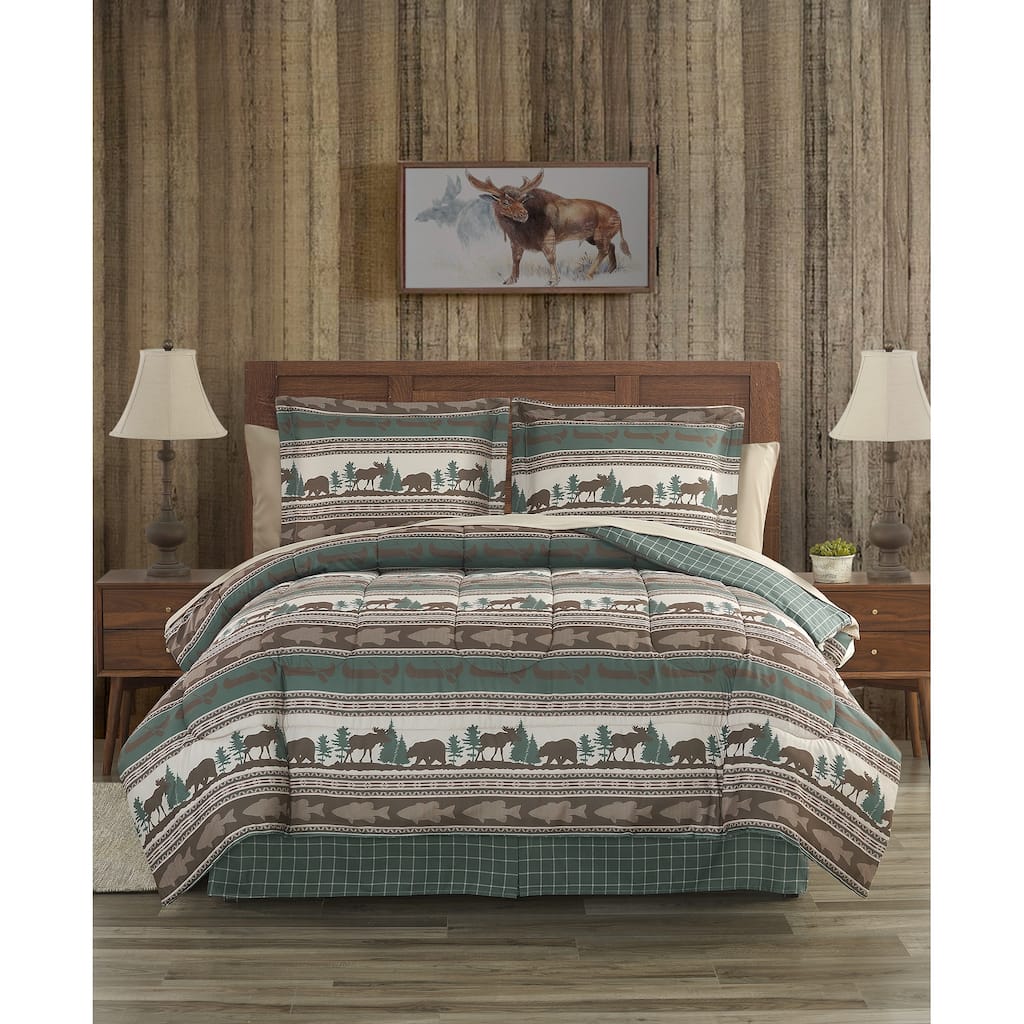 CEDAR COURT Mountainside Tan Ultra Soft Microfiber Reversible Comforter Set