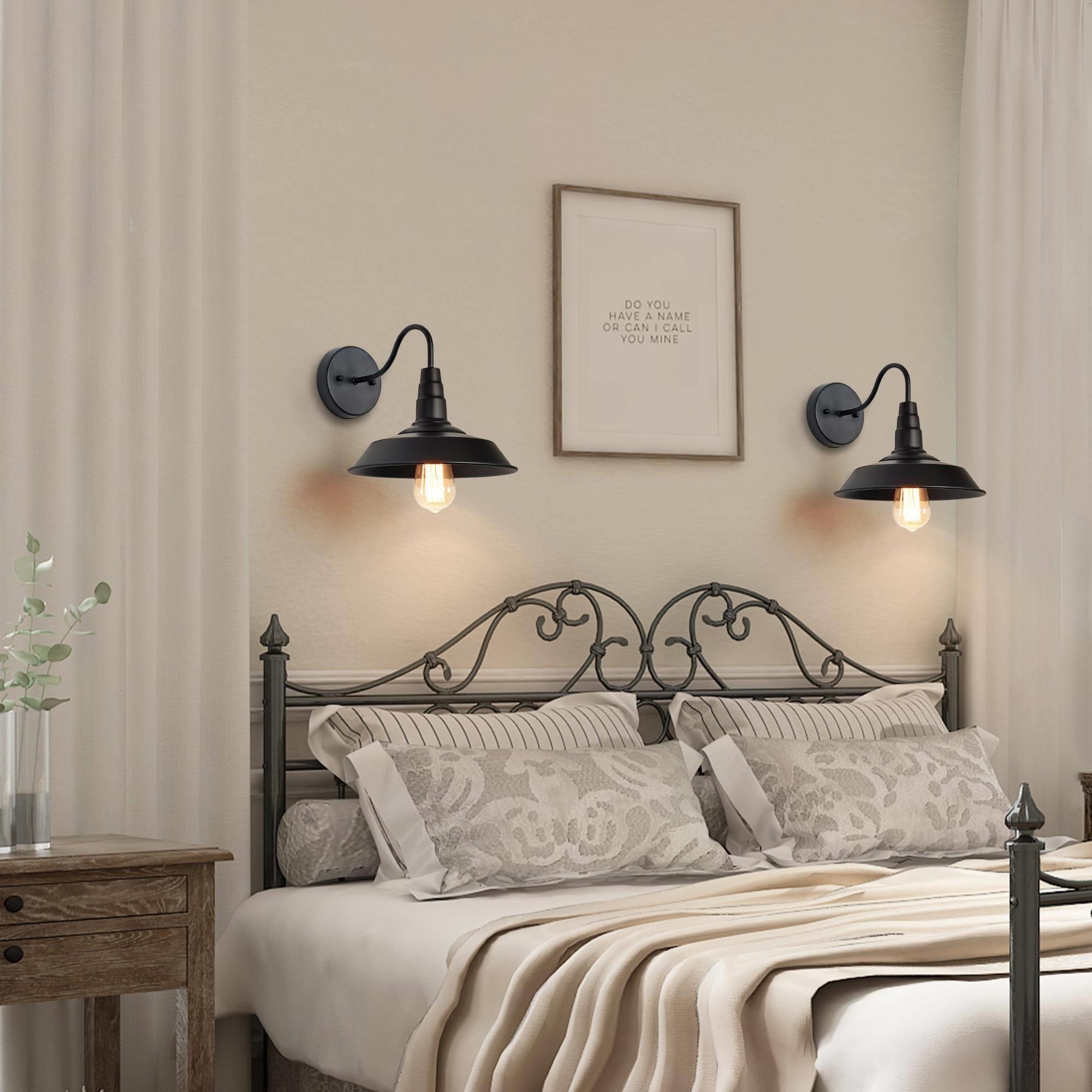 Lnc Modern Farmhouse 1 Light Wall Sconces Metal Barn Warehouse Lamps 60 Black 10.2 inch 15 inch 13 inch Size 10.2 x 15 x 13