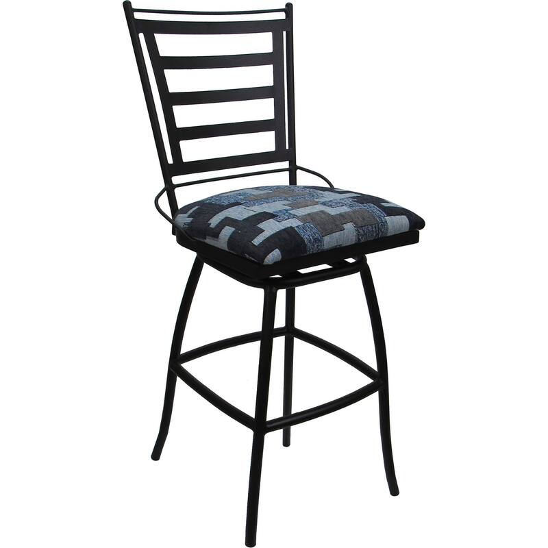 Outdoor Indoor Bar Stool Counter Bar Extra Tall - Jenna without Arms - Bar Stool - Craftsman Flint - Black - Counter Height