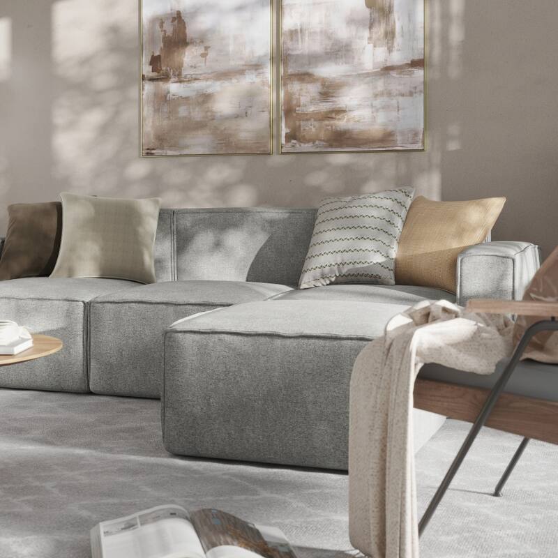 Contemporary 4 Piece Modular Sectional Sofa with Ottoman
