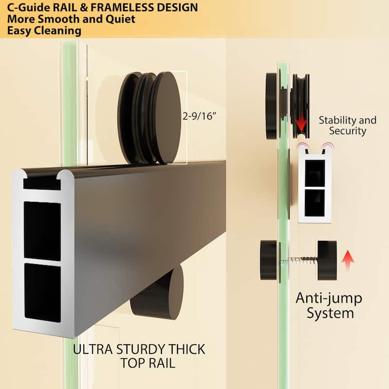 Double Sliding Door Frameless Corner Shower Enclosure with 5/16 in. Tempered Glass