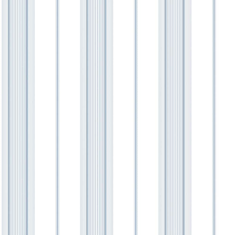 Galerie Wallcoverings Smart Stripes 2 Slim Stripe Vinyl on Non-Woven Matte Wallpaper Roll - 33 feet x 21 inches - Blue