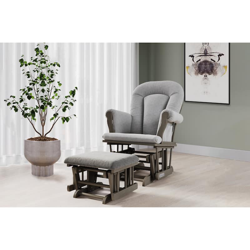 Forever Eclectic Cozy Glider Rocker and Ottoman