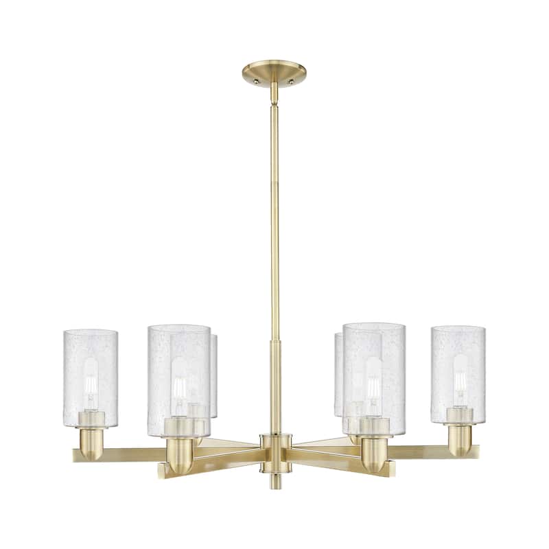 Innovations Lighting Endless Possibilities Arcadia - Clymer - 6 Light 34" Stem Hung Chandelier - Antique Brass/Seedy