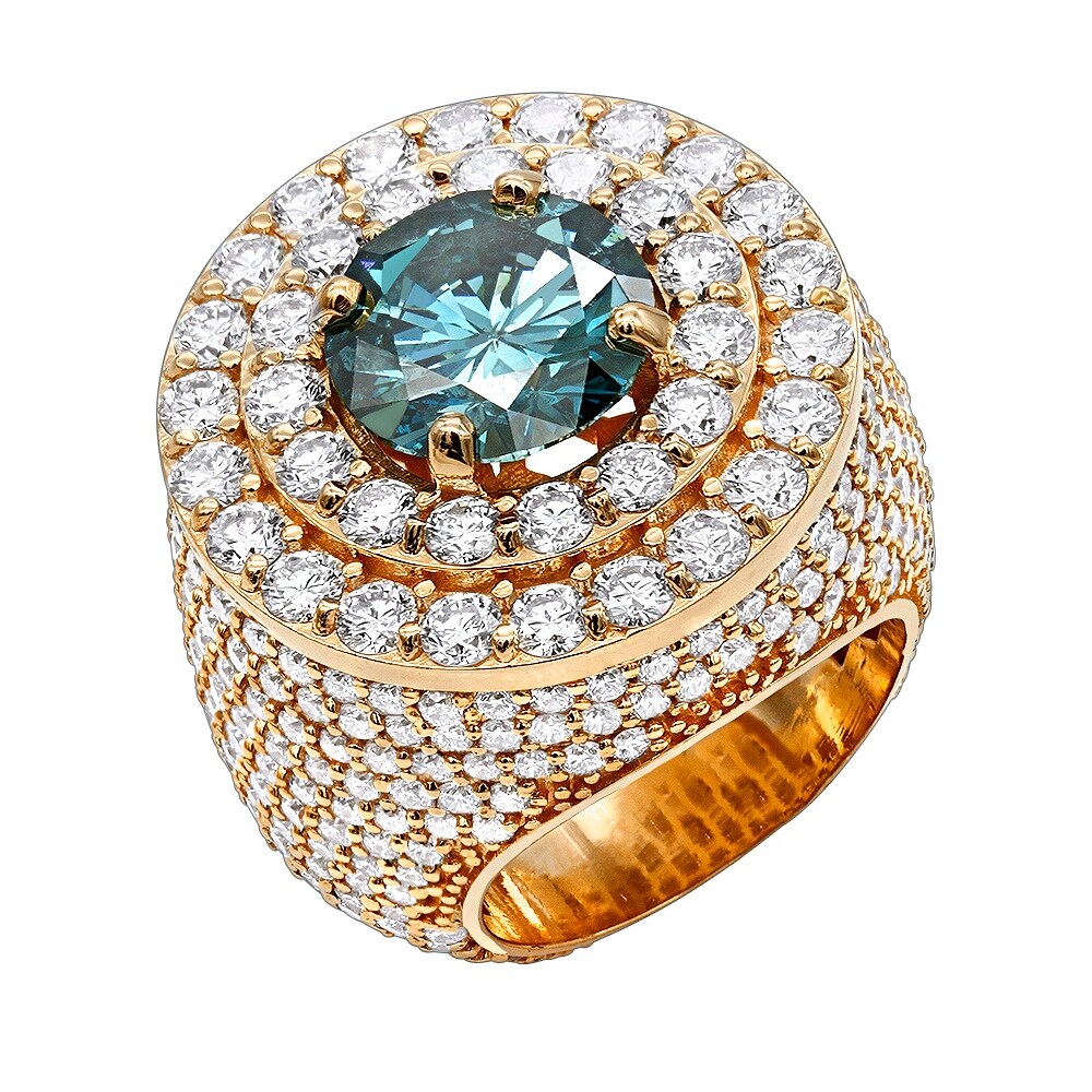 Shop Men S Unique Ring White Blue Diamond Band 11ctw In 14k Gold By Luxurman On Sale Overstock 31844828