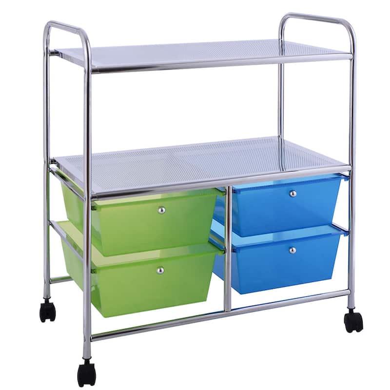 Costway 4Drawer Rolling Storage Cart shelf Scrapbook Paper Office - See Details