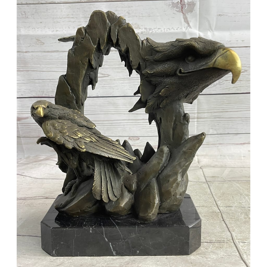 Majestic Bald Eagle Head Sculpture Bronze Statue Figurine Wildlife Bird Lover Art Decor
