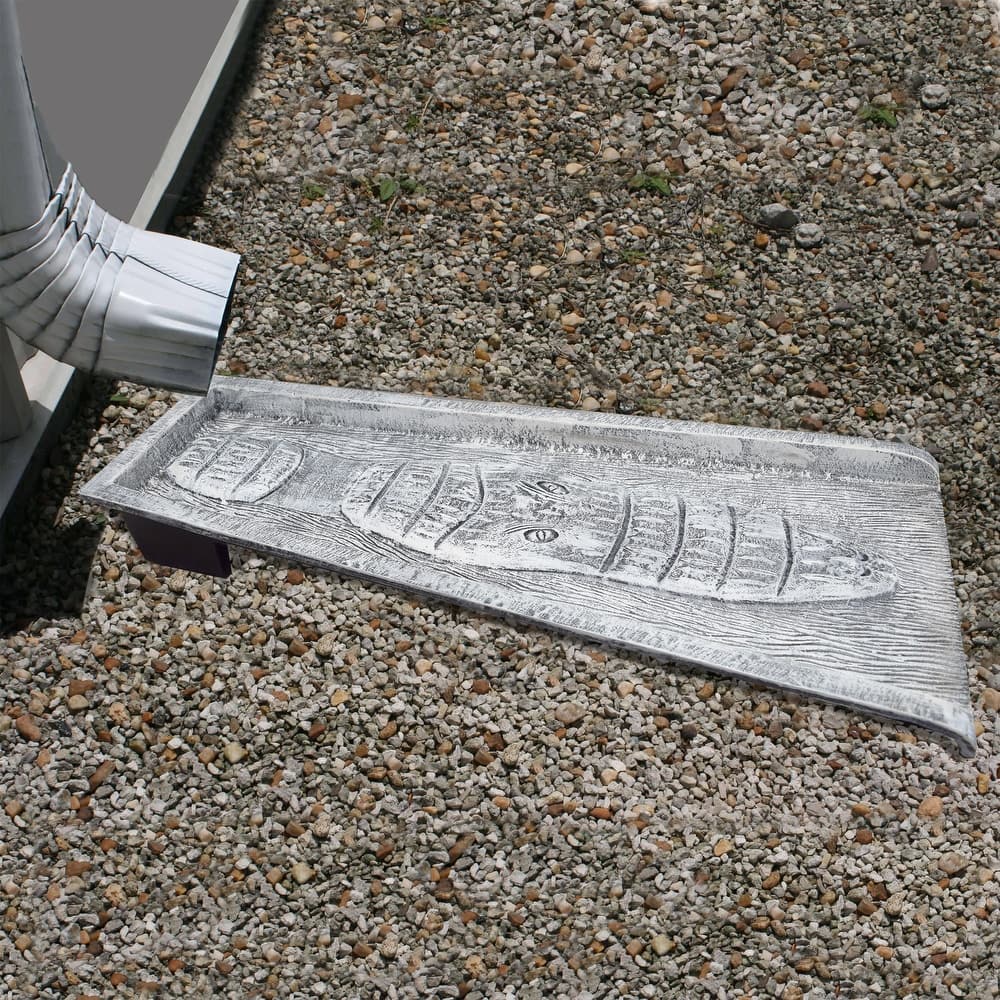 Alligator Crocodile Cast Aluminum Downspout Gutter 24 in. Splash Block