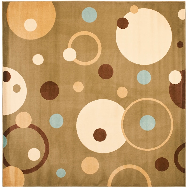 SAFAVIEH Porcello Jonila Modern Painterly Geometric Pattern Area Rug - 7' Square - Green/Multi