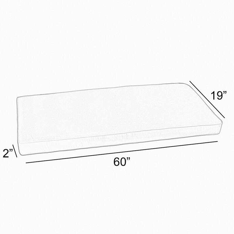 Sorra Home Outdura Rumor Snow Indoor/Outdoor Corded Bench Cushion