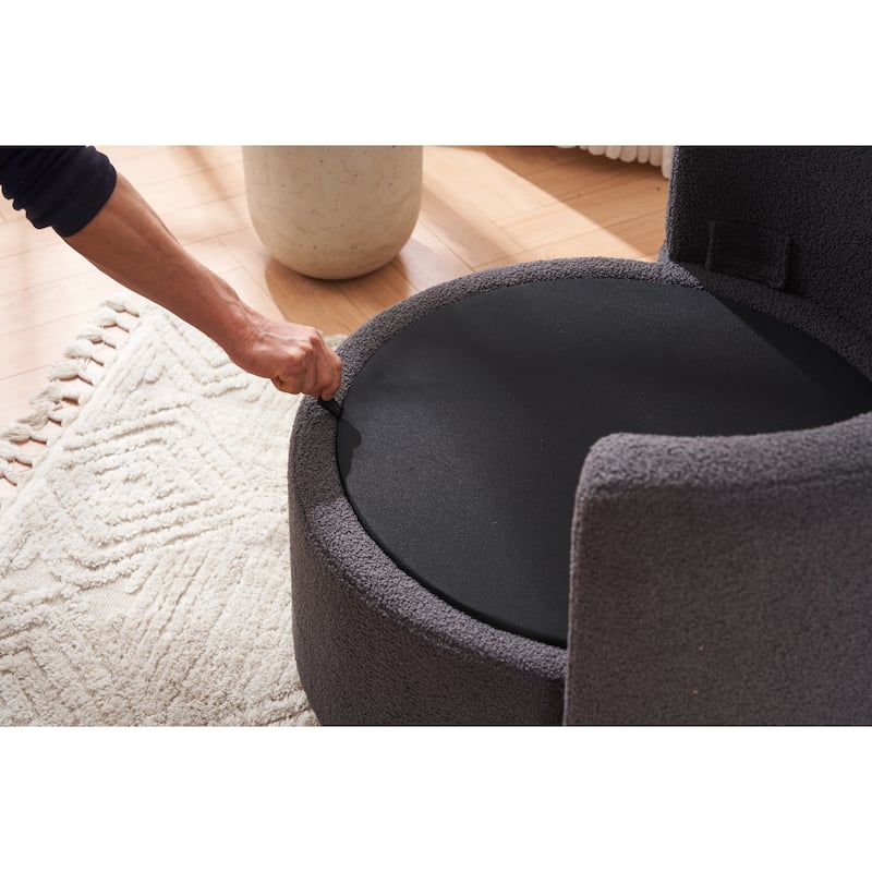 Chenille Upholstered Swivel Accent Chair, Cozy Club Chair with 2 Thorw Pillows, Oversized Lounge Armchair with Metal Base