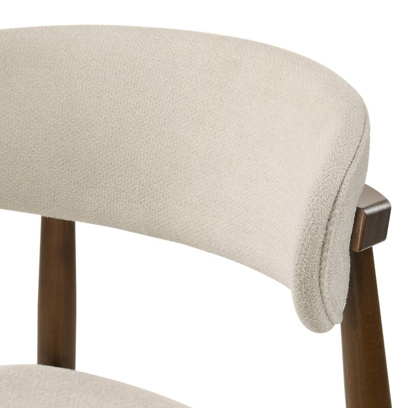 Roundhill Furniture Arnott Upholstered Dining Chairs, Set of 2, Walnut Finish.
