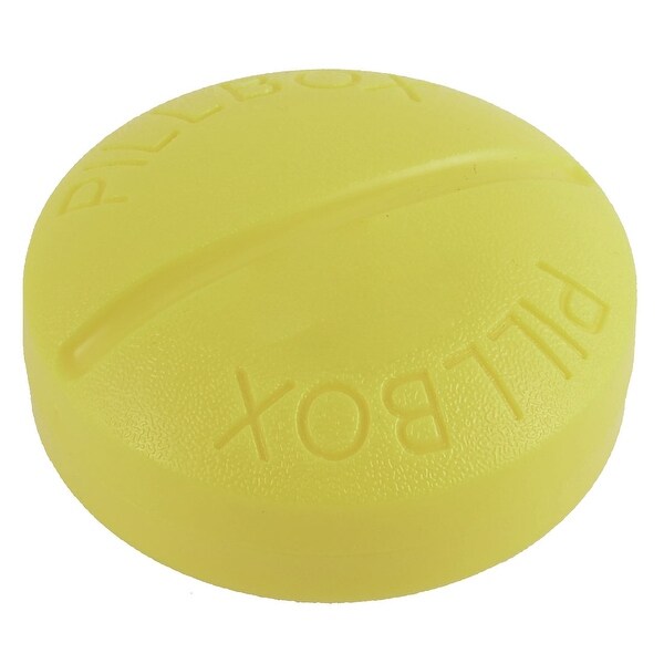 Plastic 4 Slots Tablet Pill Medicine Vitamin Organizer Storage Case Box Yellow