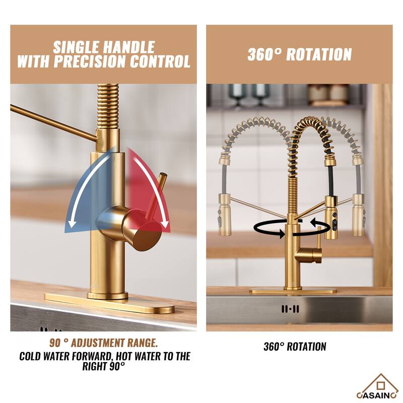 Single Handle Pull Down Sprayer Kitchen Faucet