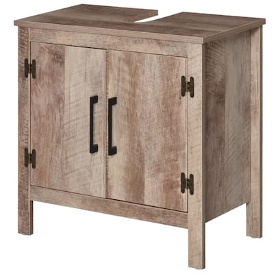 Rustic Barn Wood Bathroom Storage Under Sink Cabinet with Door and Shelf Space Saving Design - 23.5" L x 11.75" W x 23.5" H