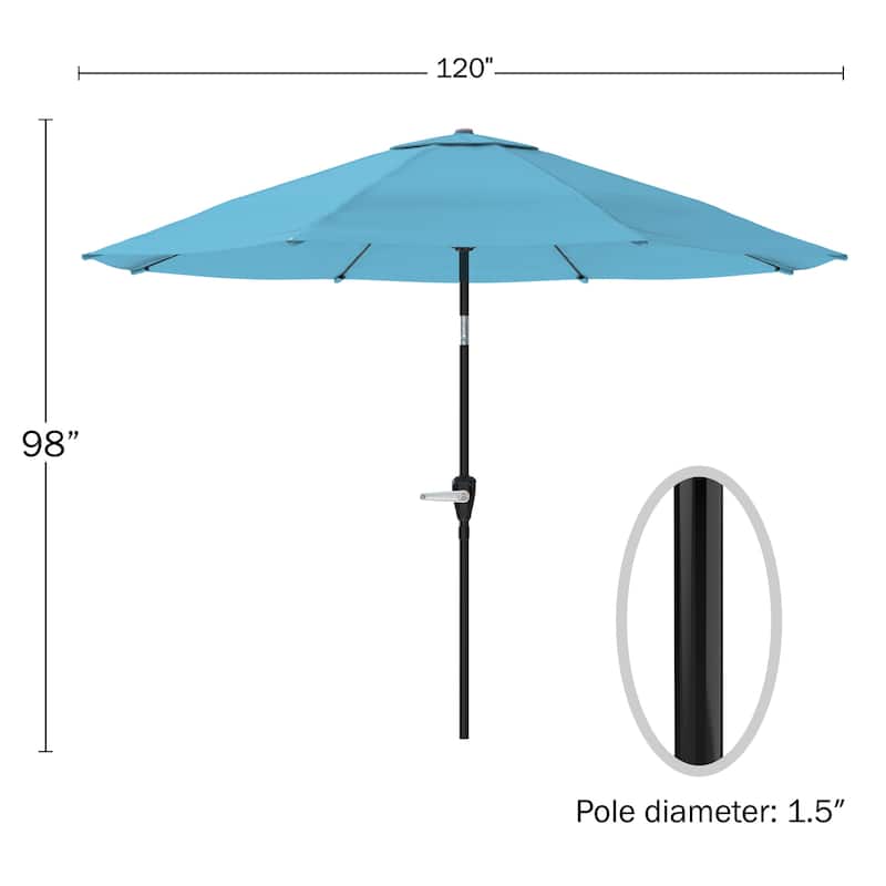 Pure Garden 10-foot Blue Aluminum Patio Umbrella with Auto Tilt
