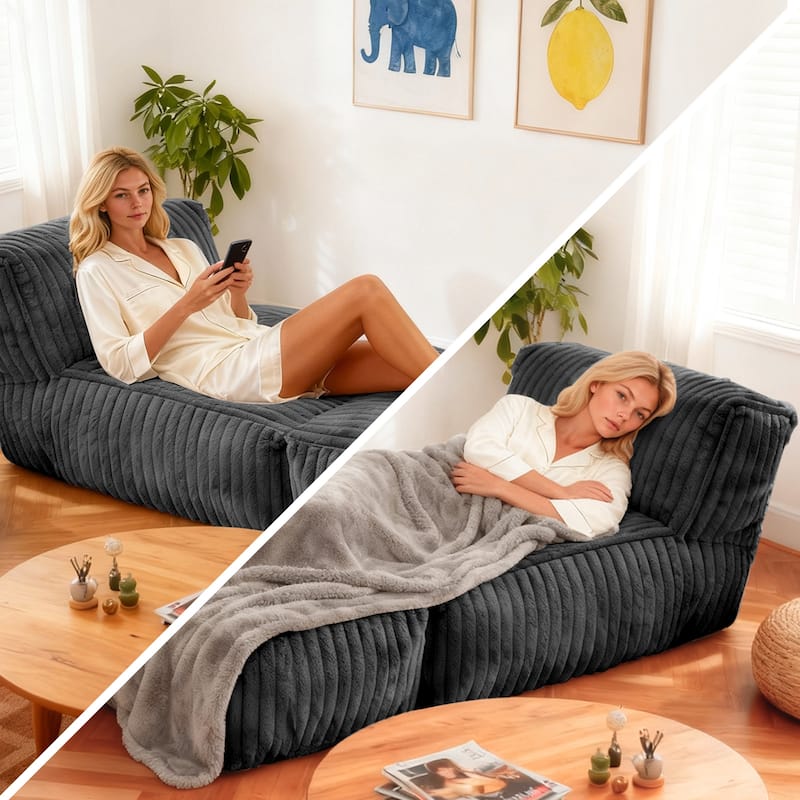 Modular Floor Chaise Lounge - Convertible Sofa Bed for Multi-Scene Relaxation