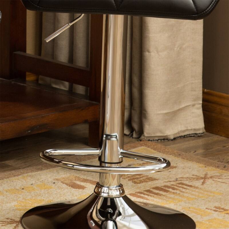 Contemporary Tufted Adjustable Height Hidraulic Bar Stools, Set of 2
