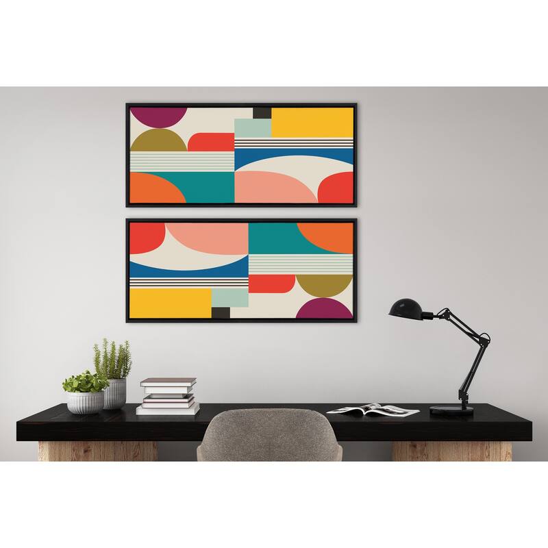 Kate and Laurel Sylvie MCM Pattern Framed Canvas by Rachel Lee