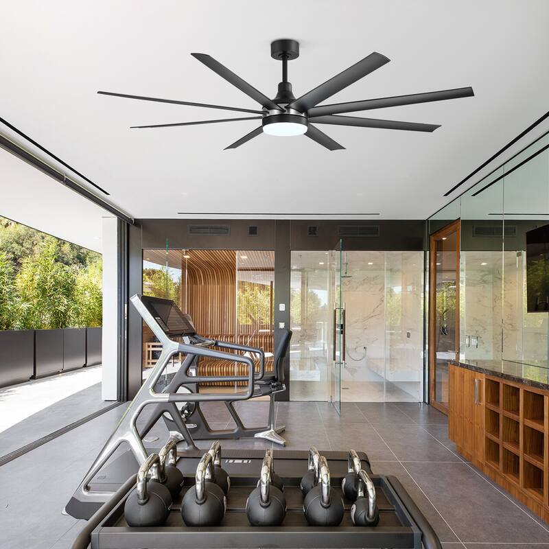 72 Inch Large LED Ceiling Fan with Light Remote(8-Blade)