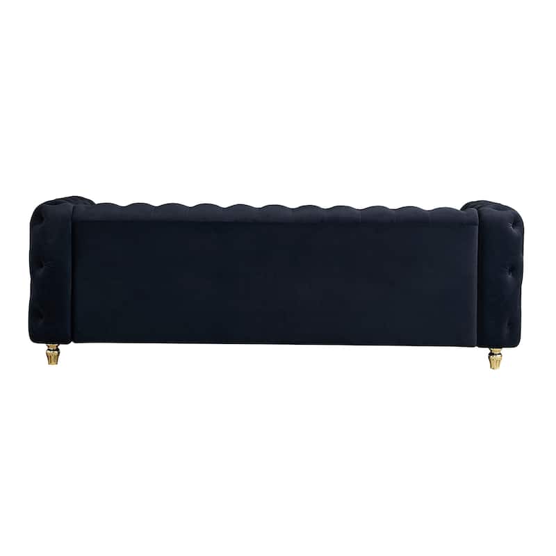 86''Luxury Modern Tufted Sofa With 2pcs Of Toss Pillows For Living Room ,Bedroom,Beige Color