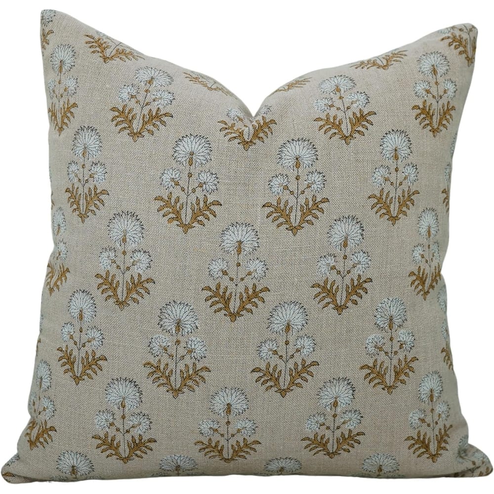 Linen Bohemian Block print pillow Cover- Rishi