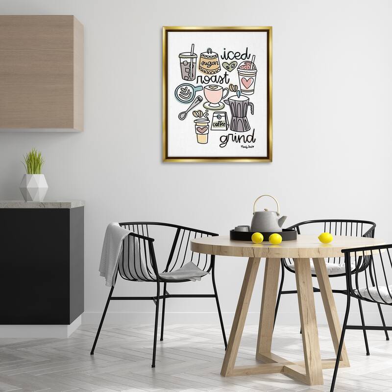 Stupell Various Coffee Types Trend Framed Floater Canvas Wall Art Design By Mandy Ford Art + Illustration